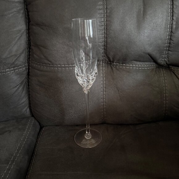 Tamaian Crystal Champagne Flute With Intricate Stem Design Elegant Glassware For - Picture 1 of 4